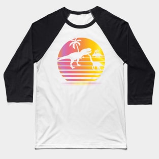 Dinosaur Island Synthwave - Board Game Inspired Graphic - Tabletop Gaming  - BGG Baseball T-Shirt